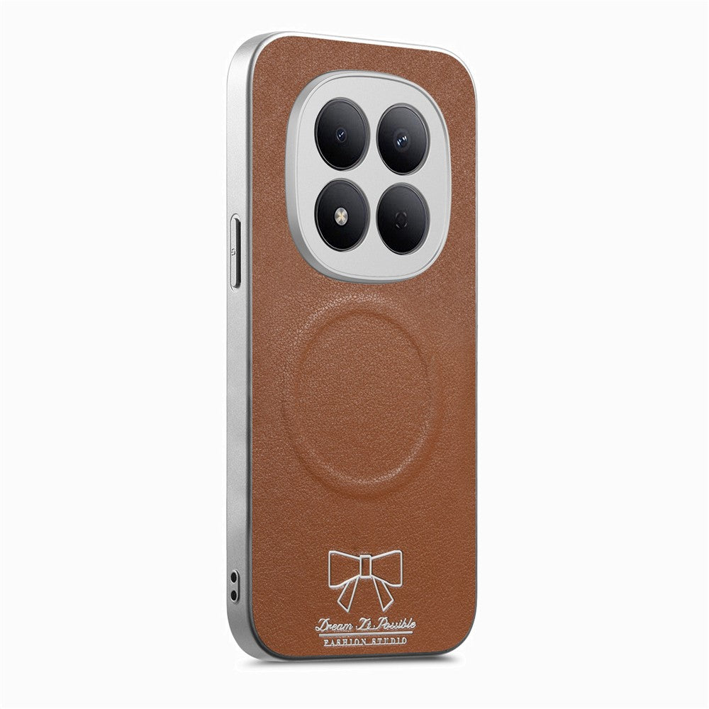 Xiaomi Redmi Note 15 5G (Global) / Poco M8 5G Magnetiskt Skal Rosett Mönster PU-läder + TPU + PC Stötsäkert mobilskal