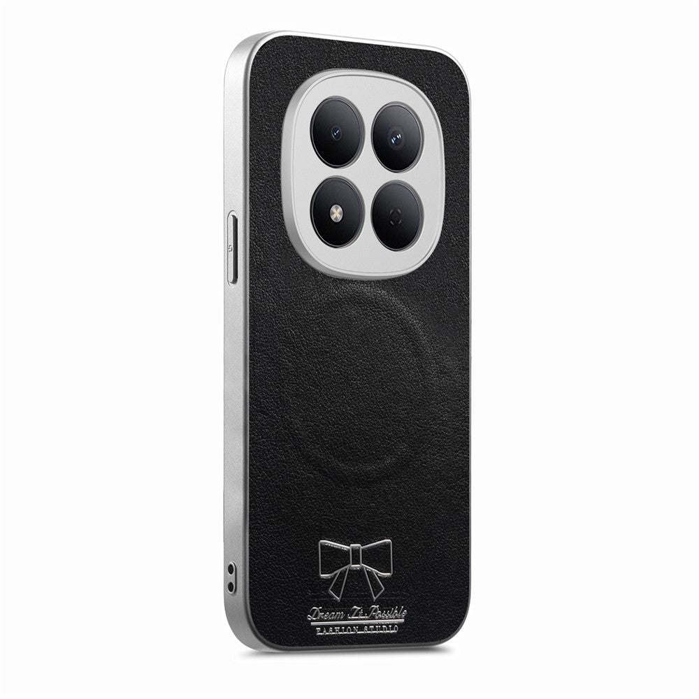 For Xiaomi Redmi Note 15 Pro+ 5G (Global) / Poco M8 Pro 5G Magnetic Case Bow Pattern PU Leather + TPU + PC Shockproof Phone Cover
