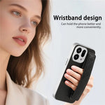 For Oppo Find X9 5G Case PU Leather Coated PC + TPU Protective Phone Cover with Quilted Wrist Strap