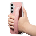 Samsung Galaxy A36 5G-skal i PU-läder med PC + TPU-skydd och vadderat handledsrem