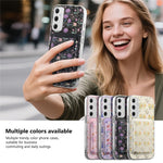 Magnetiskt skal för Samsung Galaxy A37 5G med avtagbar korthållare, blommönster, fallskyddande mobilskal