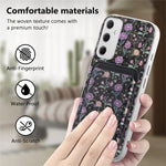 Magnetiskt skal för Samsung Galaxy A37 5G med avtagbar korthållare, blommönster, fallskyddande mobilskal