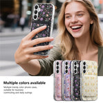 Magnetiskt skal för Samsung Galaxy A36 5G med avtagbar korthållare, blommönster, fallskyddande mobilskal