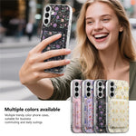 Magnetiskt skal med avtagbar korthållare, blommönster, fallskyddande mobilskal för Samsung Galaxy S26+
