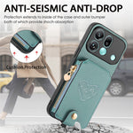 For Oppo Find X9 Pro 5G Case Card Holder Zipper Pocket Heart Pattern Leather Phone Back Cover with Crossbody Strap