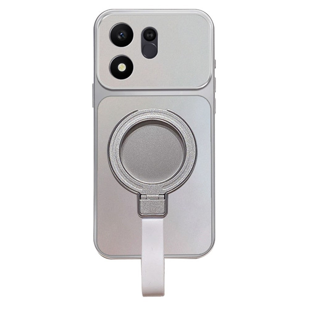 Til Honor 600 Smart 5G / X7e Plus 5G Magnetisk Etui Håndrem Ring Kickstand Metallisk Finish TPU Telefoncover