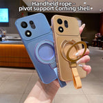 Til Honor 600 Smart 5G / X7e Plus 5G Magnetisk Etui Håndrem Ring Kickstand Metallisk Finish TPU Telefoncover