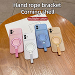Magnetisk cover til Samsung Galaxy A08 4G / A08 5G / A07 4G / A07s 4G / A07 5G med håndledsremring, støtte, metallisk finish og TPU-mobilcover