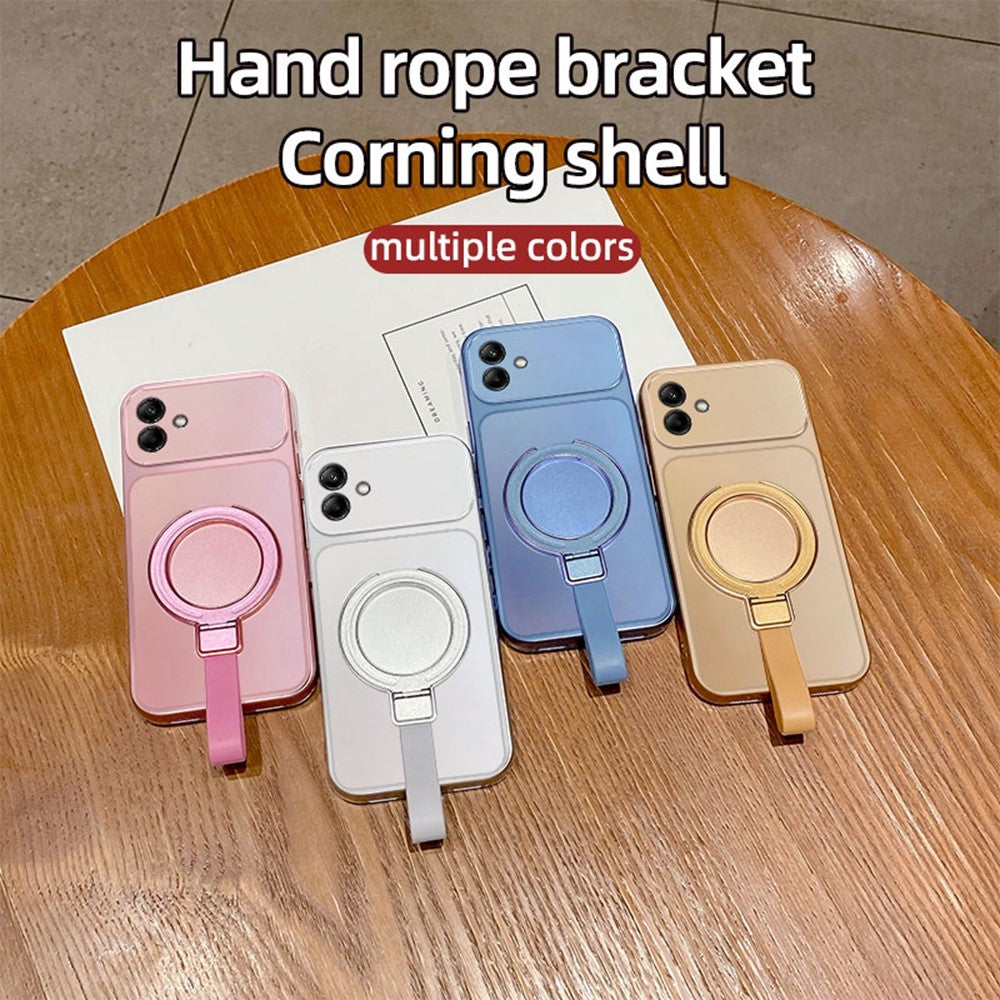 Magnetisk cover til Samsung Galaxy A08 4G / A08 5G / A07 4G / A07s 4G / A07 5G med håndledsremring, støtte, metallisk finish og TPU-mobilcover