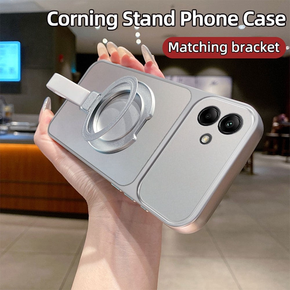 Magnetisk cover til Samsung Galaxy A08 4G / A08 5G / A07 4G / A07s 4G / A07 5G med håndledsremring, støtte, metallisk finish og TPU-mobilcover