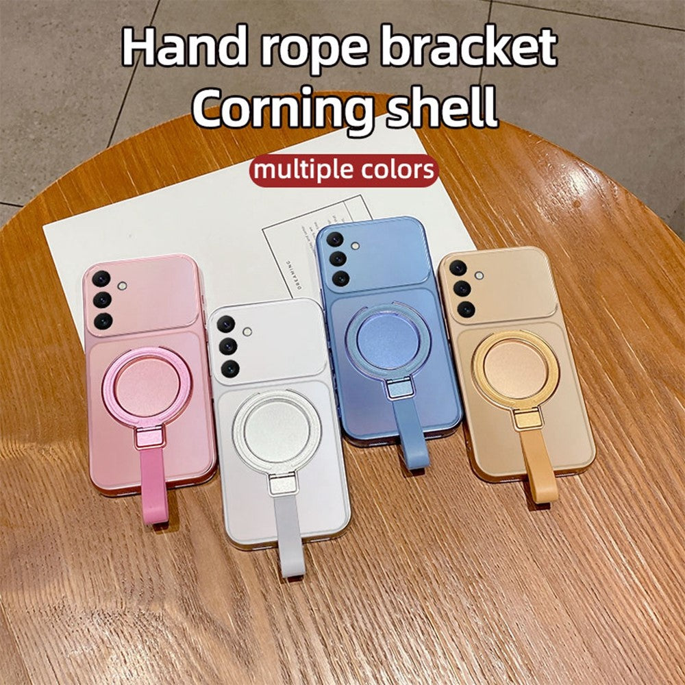 Samsung Galaxy A57 5G Magnetiskt Skal Handrem Ring Stöd Metallisk Finish TPU mobilskal