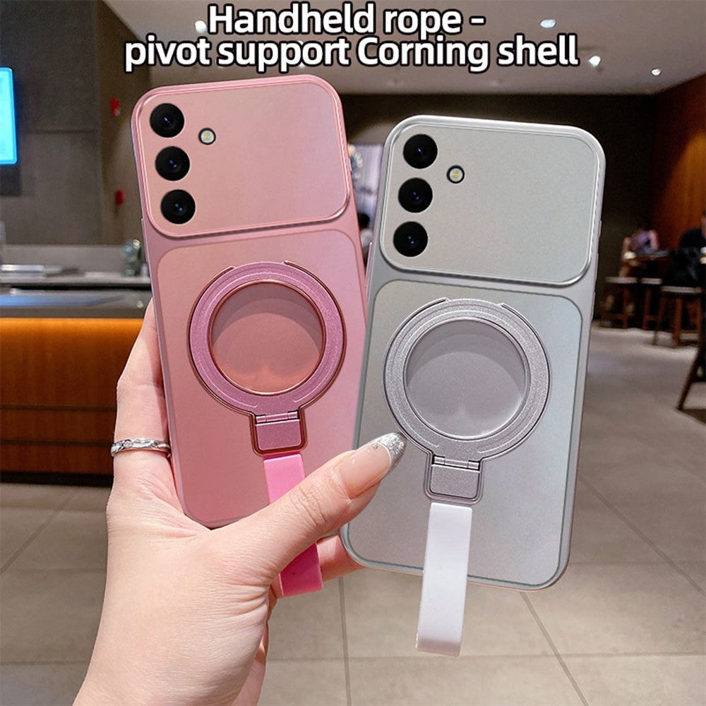 Samsung Galaxy A57 5G Magnetiskt Skal Handrem Ring Stöd Metallisk Finish TPU mobilskal