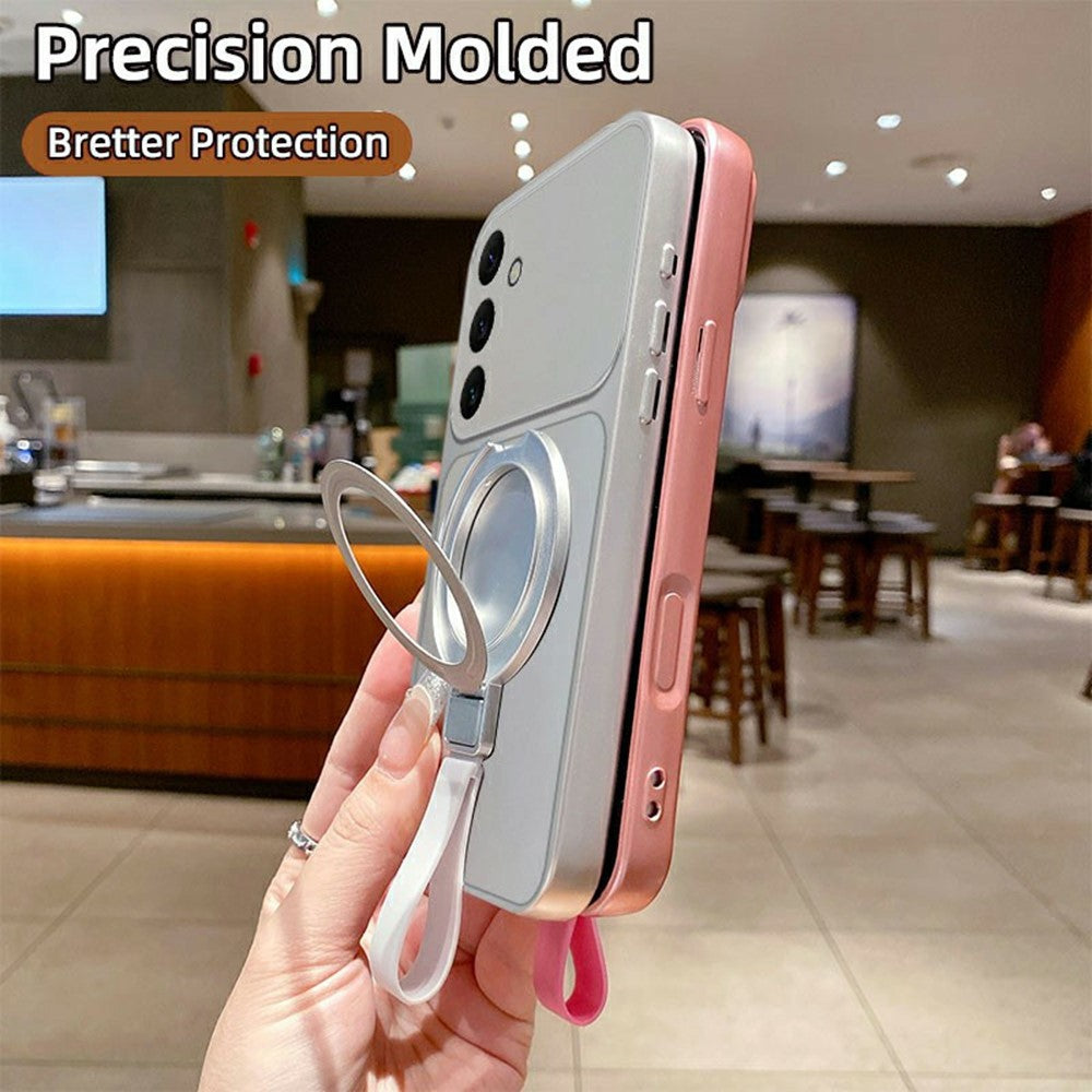 Samsung Galaxy A27 5G Magnetiskt Skal Handrem Ring Stöd Metallisk Finish TPU mobilskal