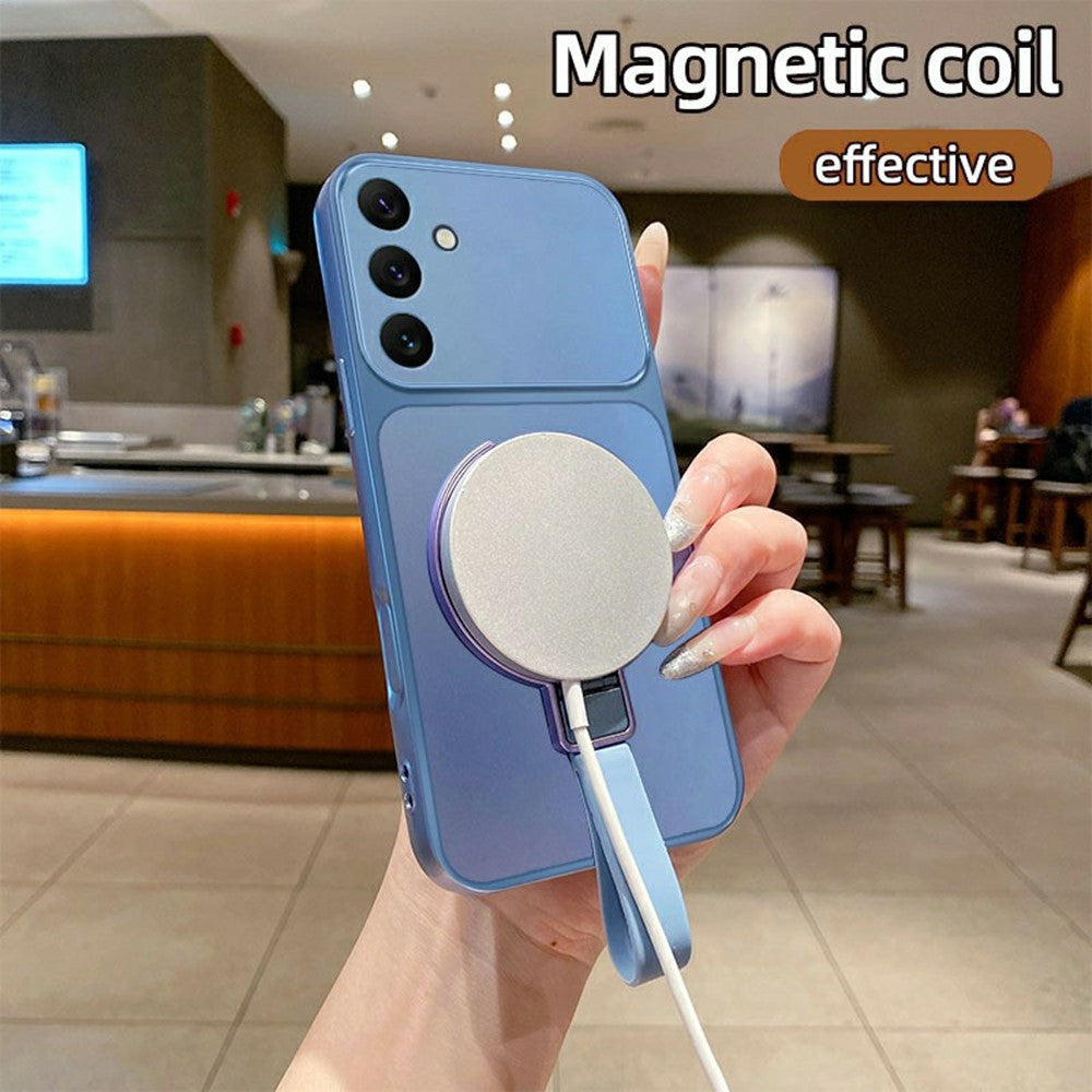 Samsung Galaxy A27 5G Magnetiskt Skal Handrem Ring Stöd Metallisk Finish TPU mobilskal