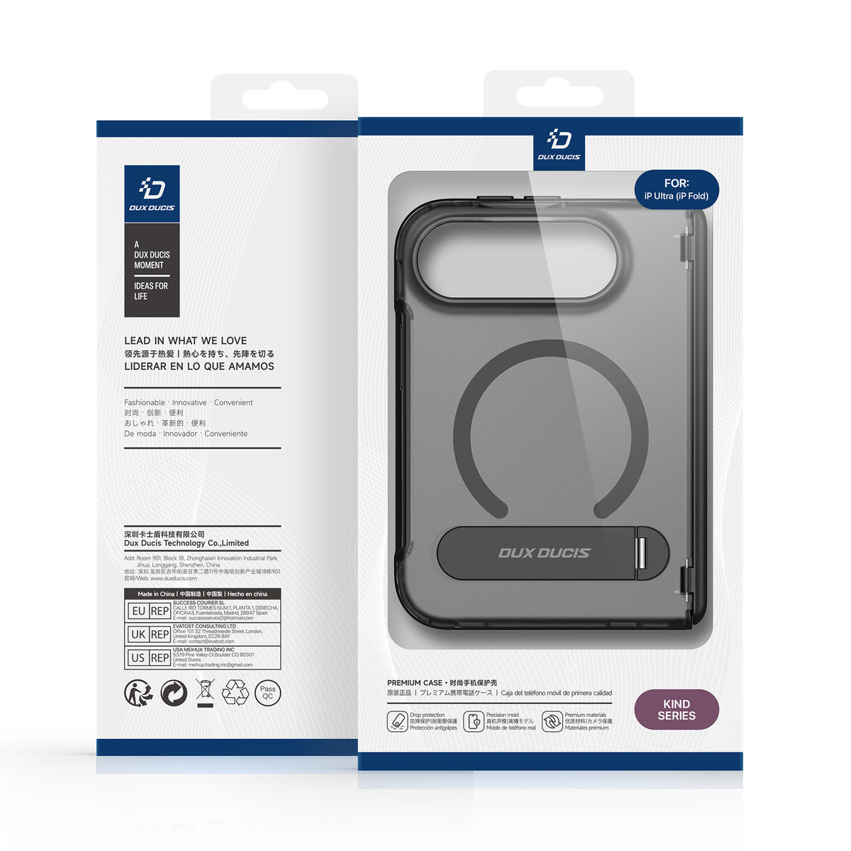 DUX DUCIS for iPhone Fold Kind Series Magnetic Case Kickstand TPU+PC Matte Phone Cover