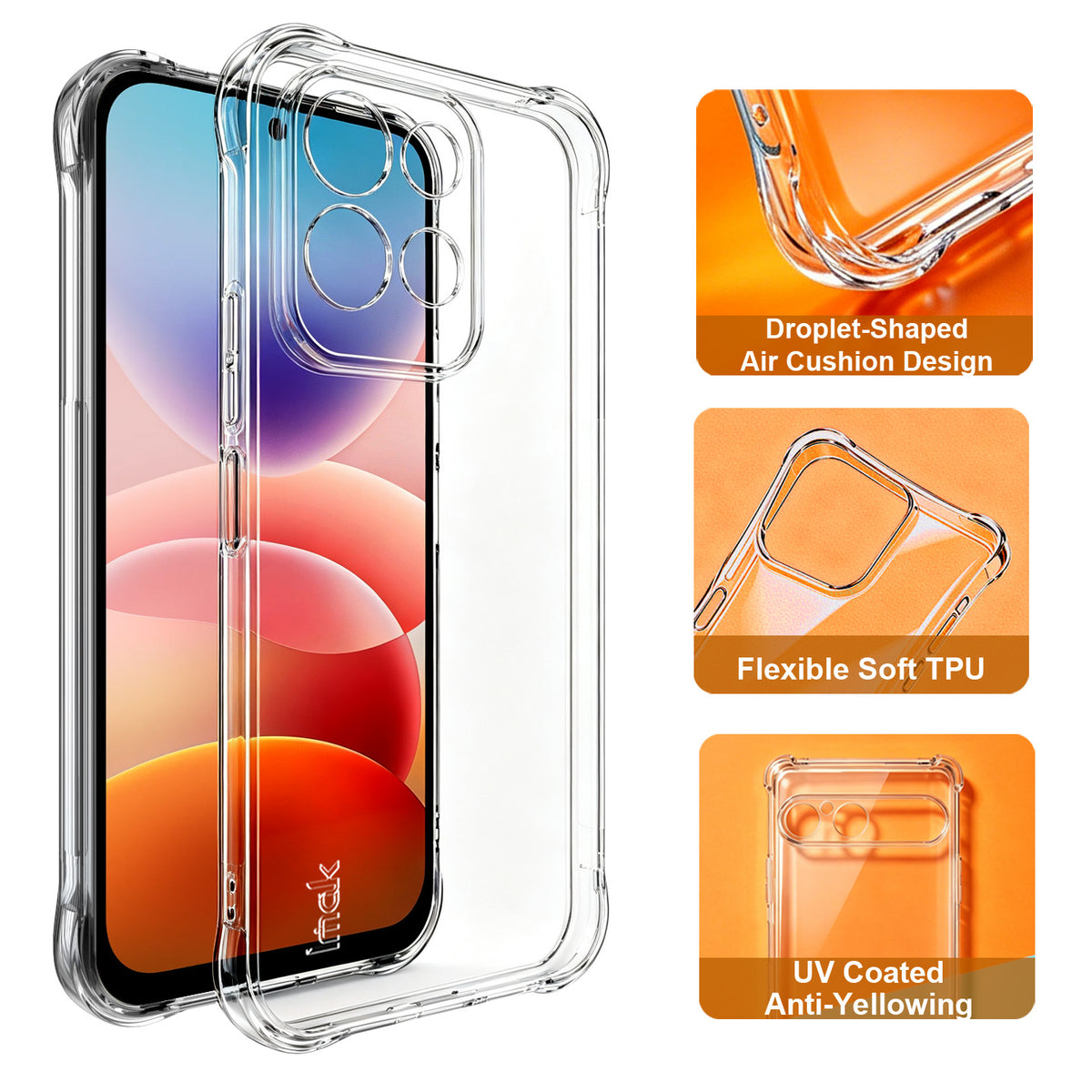 IMAK för Xiaomi Redmi 17 5G / Xiaomi Redmi 17 4G-skal TPU-mobilskydd Airbag Stötsäkert skydd