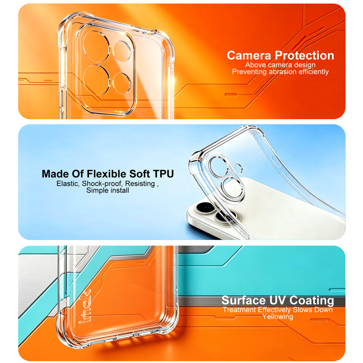 IMAK för Xiaomi Redmi 17 5G / Xiaomi Redmi 17 4G-skal TPU-mobilskydd Airbag Stötsäkert skydd