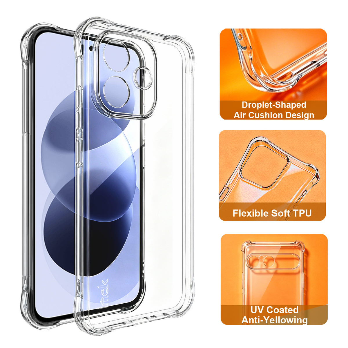IMAK for Xiaomi Redmi Note 17 4G (Global) / Note 17 5G (Global) / Note 17 (India / China) 5G  Case TPU Phone Cover Airbag Shockproof Protection