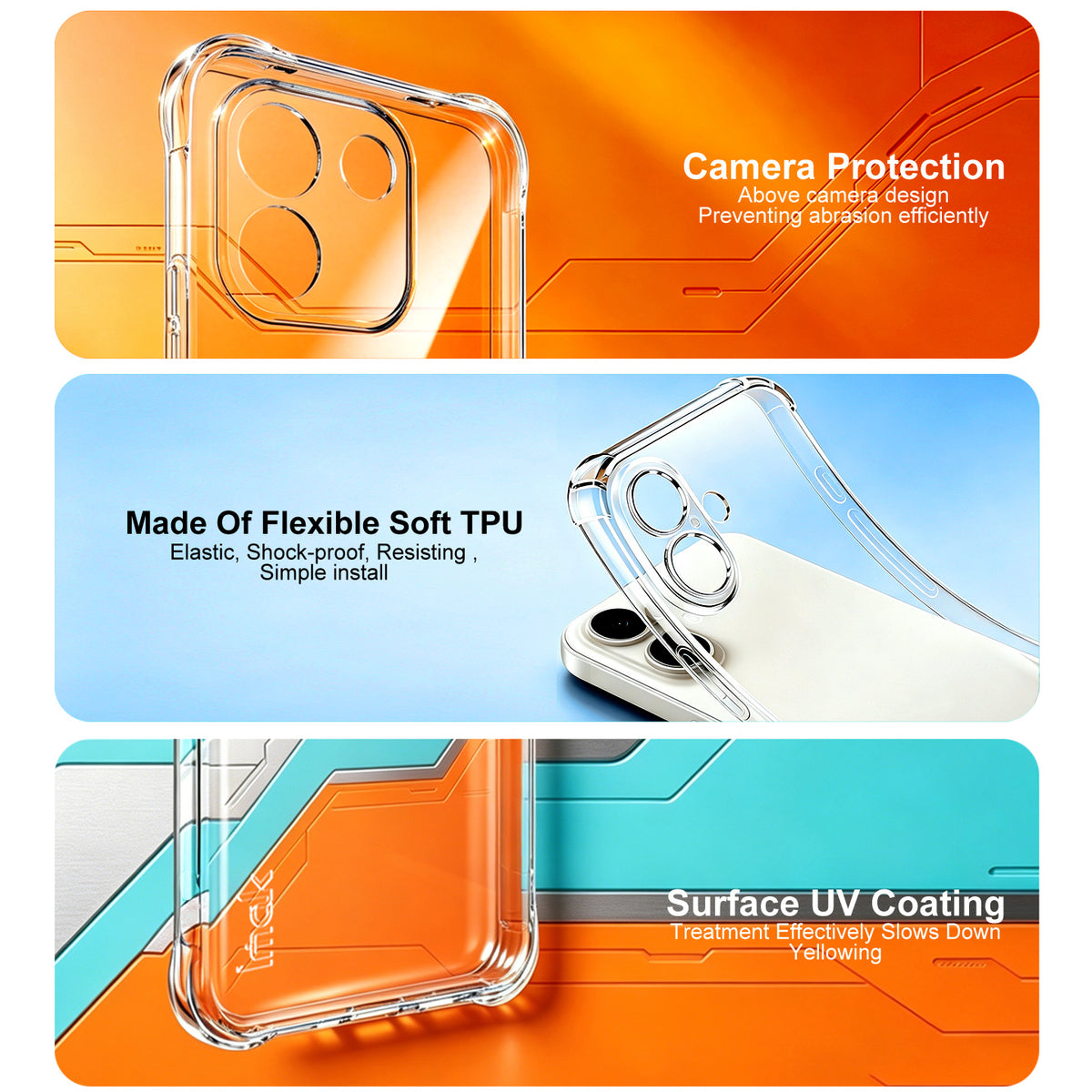 IMAK för Xiaomi Redmi Note 17 Pro Max 5G-skal TPU-mobilskydd Airbag Stötsäkert Skydd