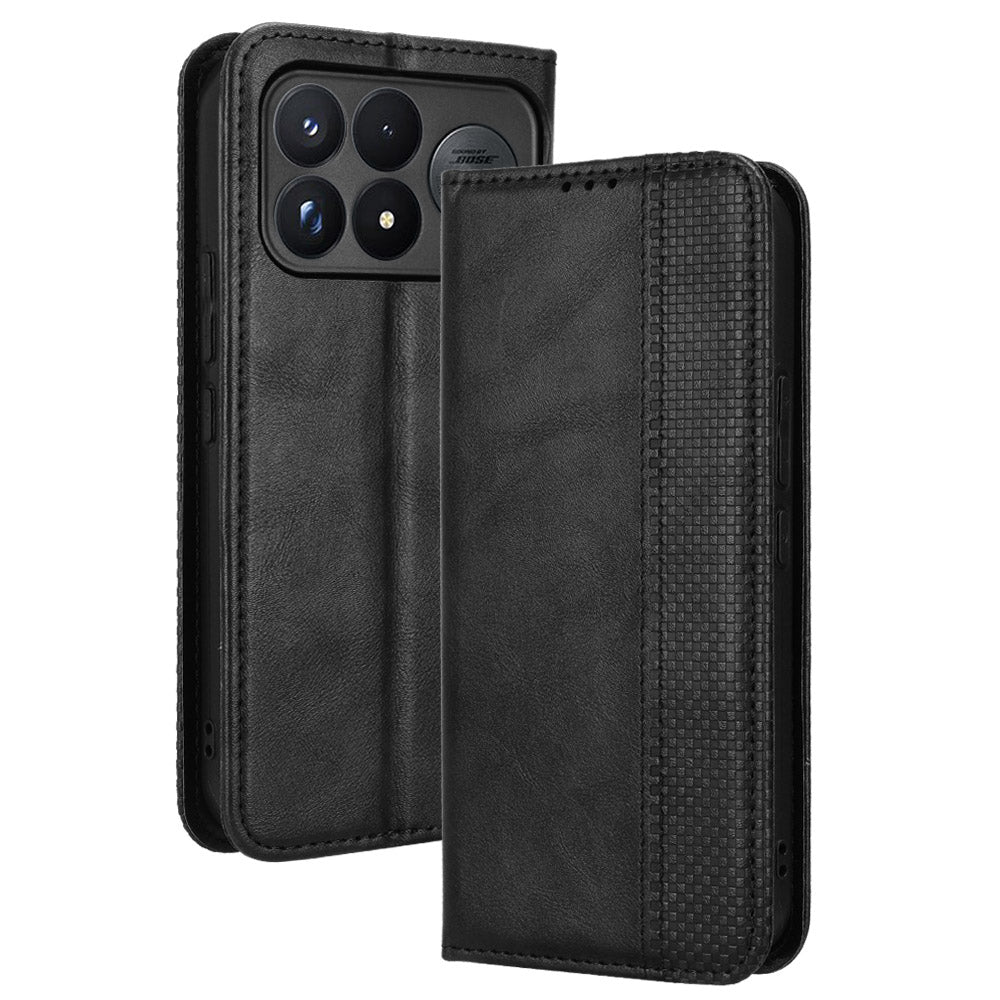 Xiaomi Redmi K100 Pro Max 5G (Kina) / Xiaomi Poco F9 Ultra 5G Läderfodral Plånboksfodral Retro Textur mobilskal