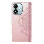 Läderfodral till Xiaomi Redmi Note 17 4G (Global) / Note 17 (Indien / Kina) 5G / Note 17 5G (Global) Plånboksfodral med mandalablomma och härdat glas