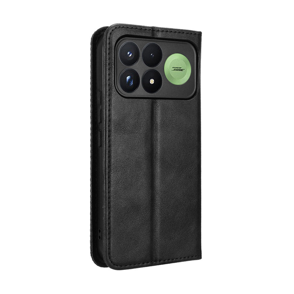 For Xiaomi Redmi K100 Pro 5G / Xiaomi Poco F9 Pro 5G Leather Case Wallet Stand Retro Texture Phone Cover