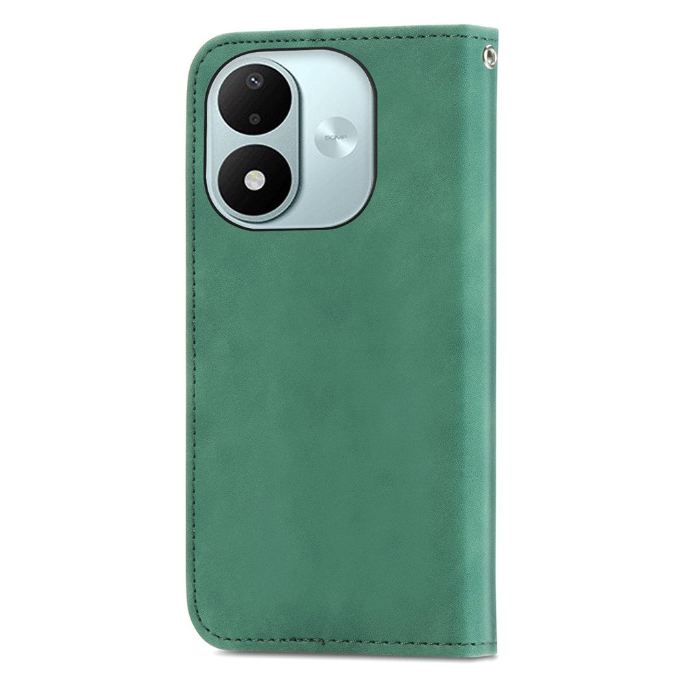 Läderfodral för Xiaomi Redmi Note 17 4G (Global) / Note 17 (Indien / Kina) 5G / Note 17 5G (Global), korthållare, magnetiskt mobilfodral med härdat glas