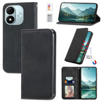 Läderfodral för Xiaomi Redmi Note 17 4G (Global) / Note 17 (Indien / Kina) 5G / Note 17 5G (Global), korthållare, magnetiskt mobilfodral med härdat glas