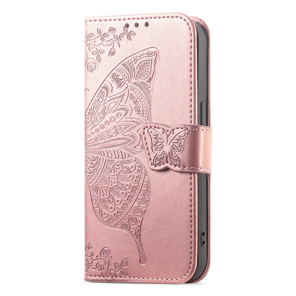 Wallet Case for Xiaomi Redmi Note 17 4G (Global) / Note 17 (India / China) 5G / Note 17 5G (Global) , Butterfly Pattern PU Leather Phone Cover with Tempered Glass Screen Protector