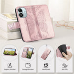 Wallet Case for Xiaomi Redmi Note 17 4G (Global) / Note 17 (India / China) 5G / Note 17 5G (Global) , Butterfly Pattern PU Leather Phone Cover with Tempered Glass Screen Protector