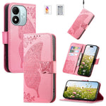 Wallet Case for Xiaomi Redmi Note 17 4G (Global) / Note 17 (India / China) 5G / Note 17 5G (Global) , Butterfly Pattern PU Leather Phone Cover with Tempered Glass Screen Protector