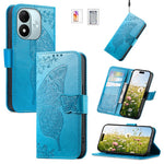 Wallet Case for Xiaomi Redmi Note 17 4G (Global) / Note 17 (India / China) 5G / Note 17 5G (Global) , Butterfly Pattern PU Leather Phone Cover with Tempered Glass Screen Protector