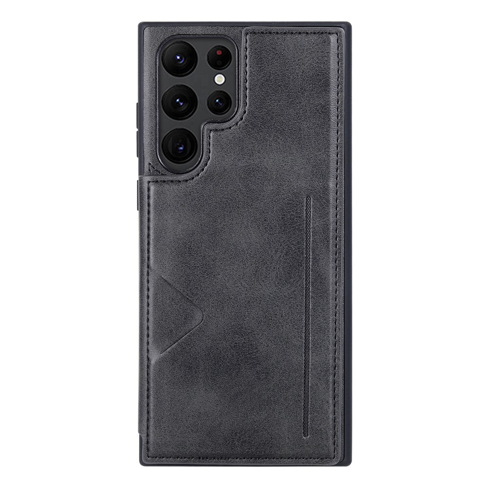 HANMAN Mika-serien för Samsung Galaxy S25 Ultra-skal med korthållare i PU-läder + TPU-bakstycke