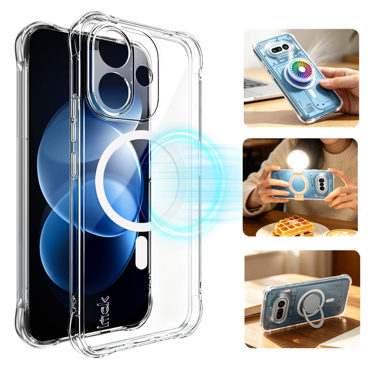IMAK for Xiaomi Redmi Note 17 Pro 5G Magnetic Case Airbag Shockproof Protection TPU Phone Cover