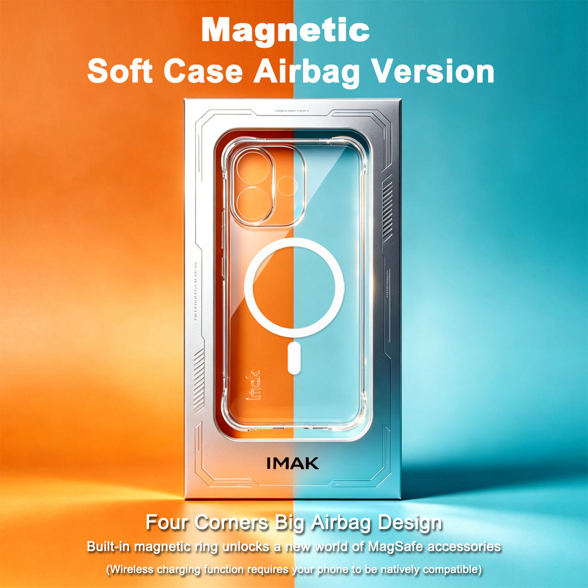 IMAK för Xiaomi Redmi Note 17 Pro 5G Magnetiskt Skal Airbag Stötsäkert Skydd TPU mobilskal