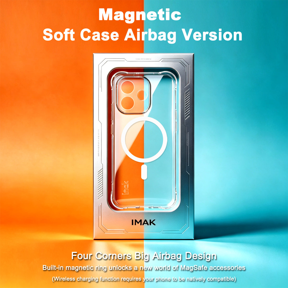 IMAK för Xiaomi Redmi Note 17 4G (Global) / Note 17 5G (Global) / Note 17 (Indien/Kina) 5G Magnetiskt Skal Airbag Stötsäkert Skydd TPU mobilskal