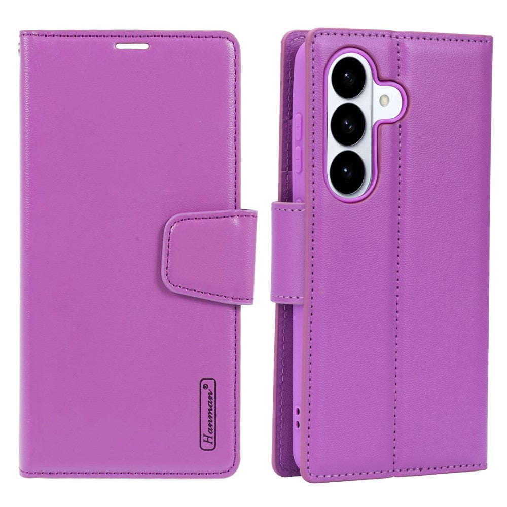 HANMAN Mila-serien til Samsung Galaxy S26+, pungcover med stativ og inderlomme, foldbart læder- og TPU-cover