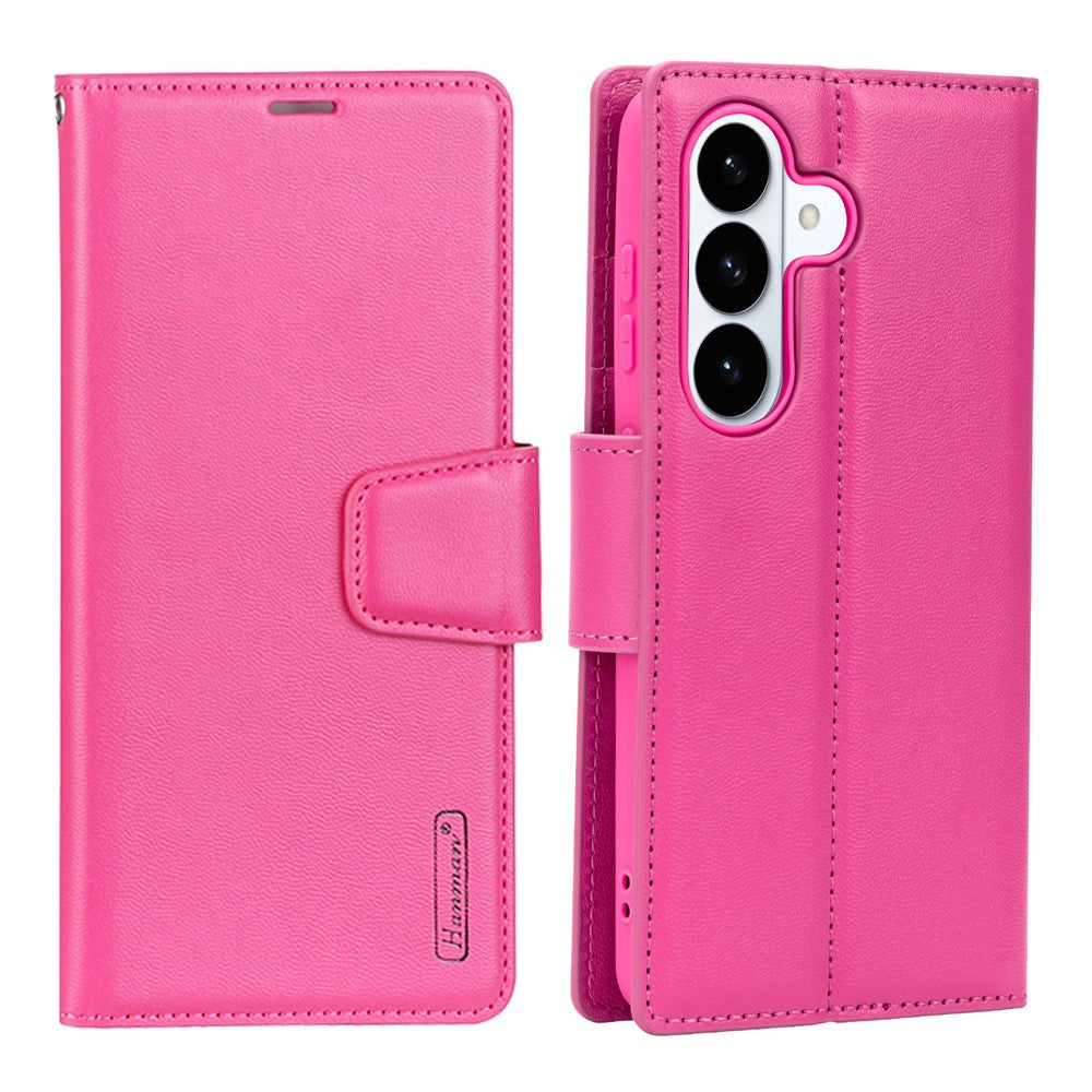 HANMAN Mila-serien för Samsung Galaxy A56 5G / A36 5G plånboksfodral med stativ innerfodral vikbart korthållare TPU PU-läder mobilfodral