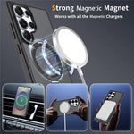 For Samsung Galaxy S25 Ultra Case Magnetic Kickstand PC + TPU Matte Finish Shockproof Phone Protective Cover