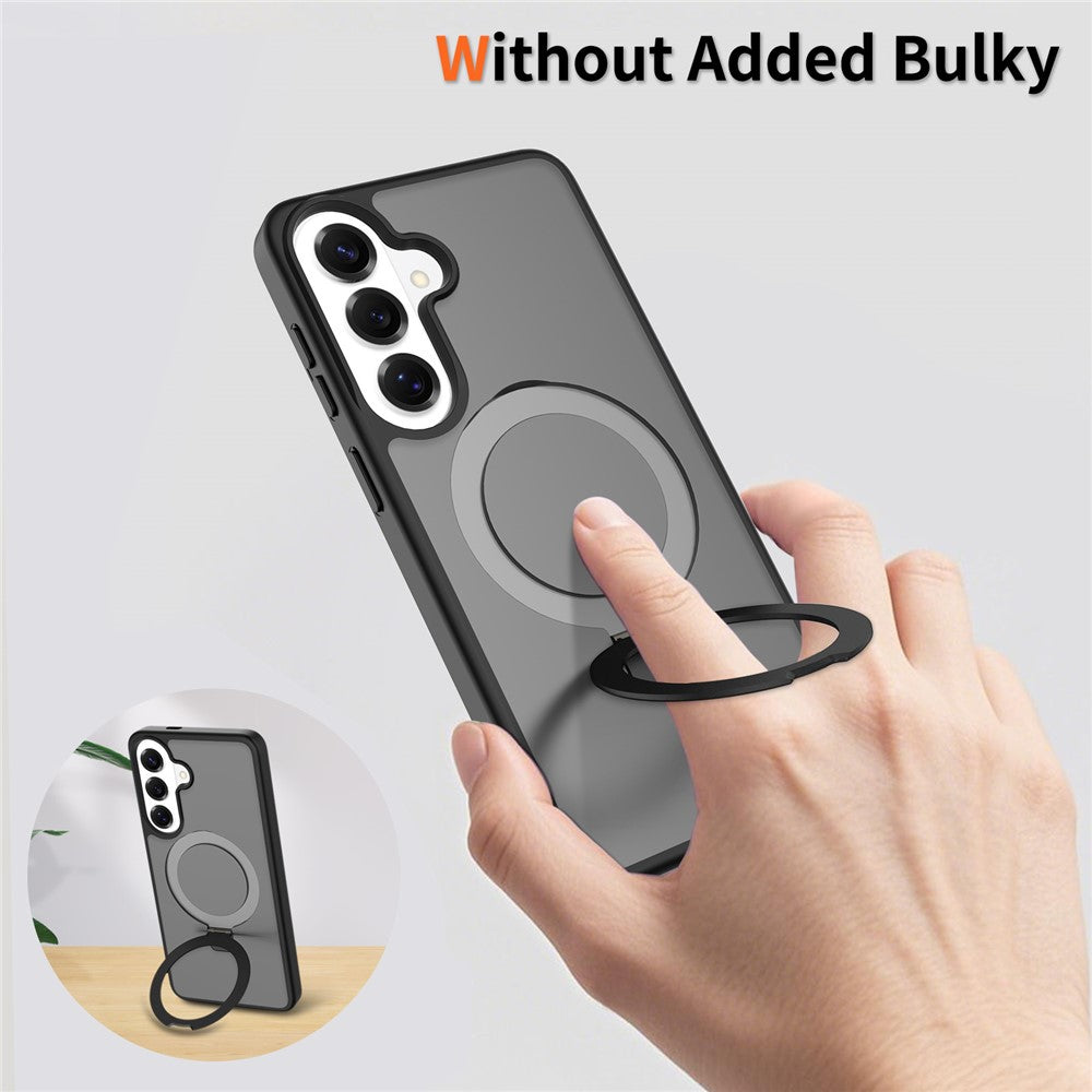 Phone Case for Samsung Galaxy S25+ / S24+ Magnetic Kickstand PC + TPU Matte Finish Shockproof Protective Cover