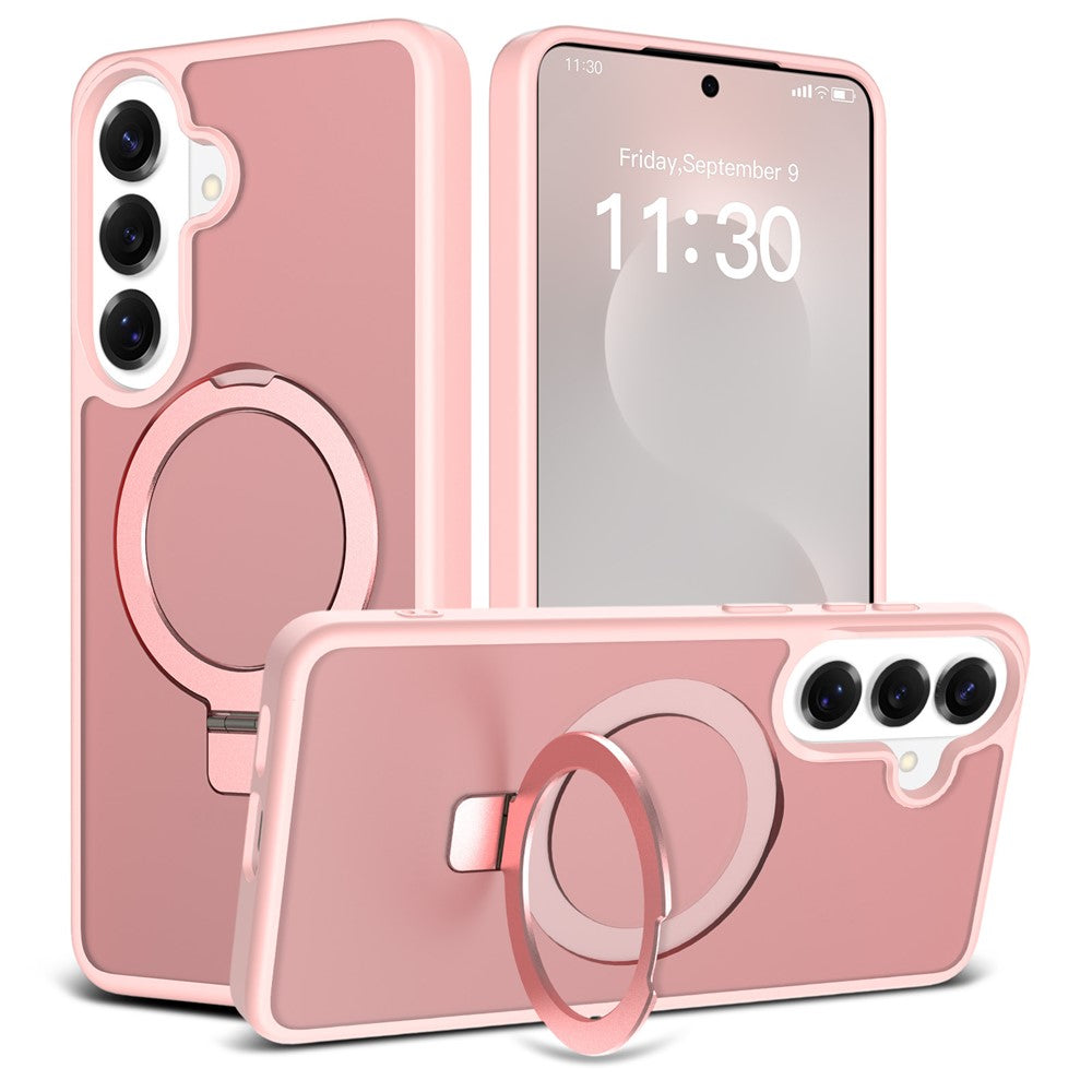 Phone Case for Samsung Galaxy S25+ / S24+ Magnetic Kickstand PC + TPU Matte Finish Shockproof Protective Cover