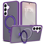 Phone Case for Samsung Galaxy S25+ / S24+ Magnetic Kickstand PC + TPU Matte Finish Shockproof Protective Cover
