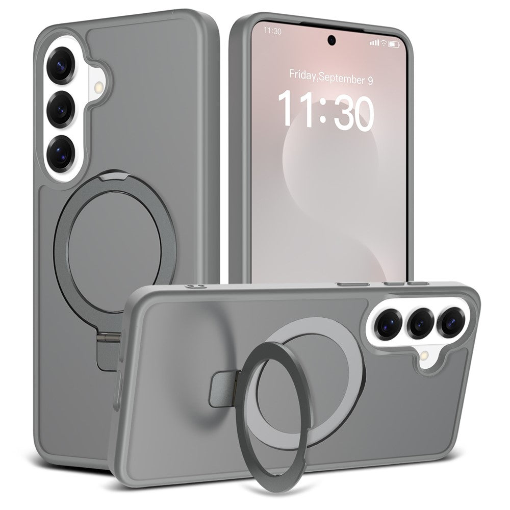 Phone Case for Samsung Galaxy S25+ / S24+ Magnetic Kickstand PC + TPU Matte Finish Shockproof Protective Cover