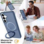 For Samsung Galaxy S26 FE / S25 FE Case Magnetic Kickstand PC + TPU Matte Finish Shockproof Phone Protective Cover