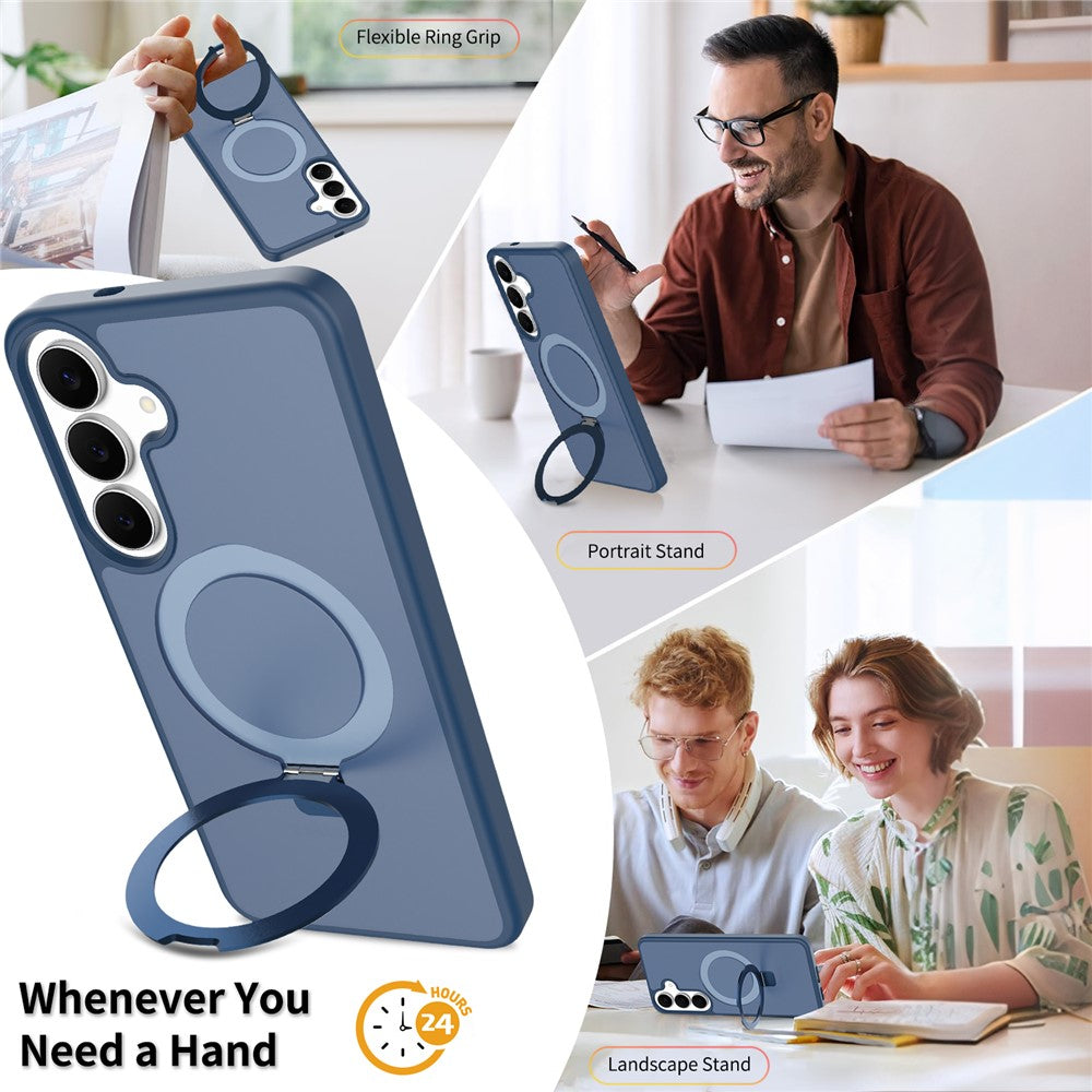 For Samsung Galaxy S26 FE / S25 FE Case Magnetic Kickstand PC + TPU Matte Finish Shockproof Phone Protective Cover