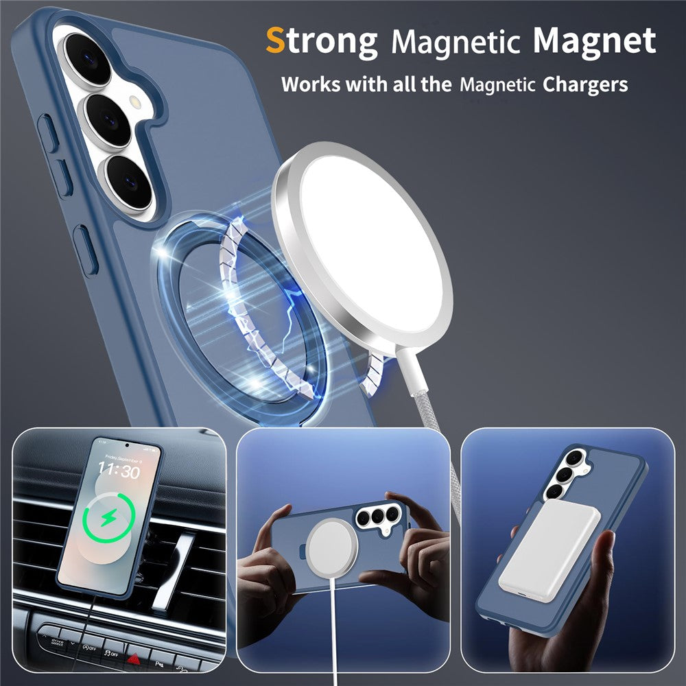 For Samsung Galaxy S26 FE / S25 FE Case Magnetic Kickstand PC + TPU Matte Finish Shockproof Phone Protective Cover