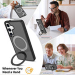 For Samsung Galaxy S25 / S24 Case Magnetic Kickstand PC + TPU Matte Finish Shockproof Phone Protective Cover