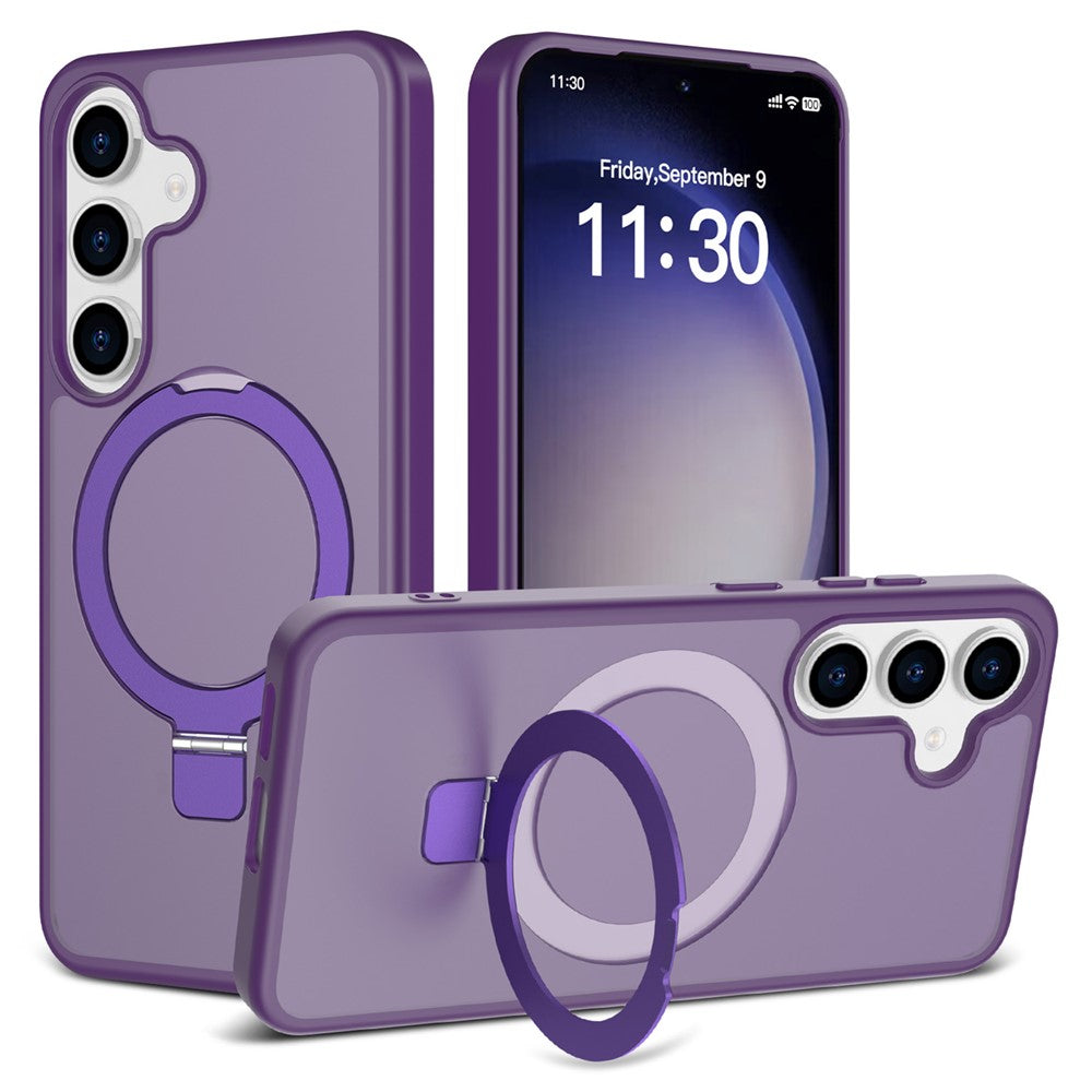 For Samsung Galaxy S25 / S24 Case Magnetic Kickstand PC + TPU Matte Finish Shockproof Phone Protective Cover