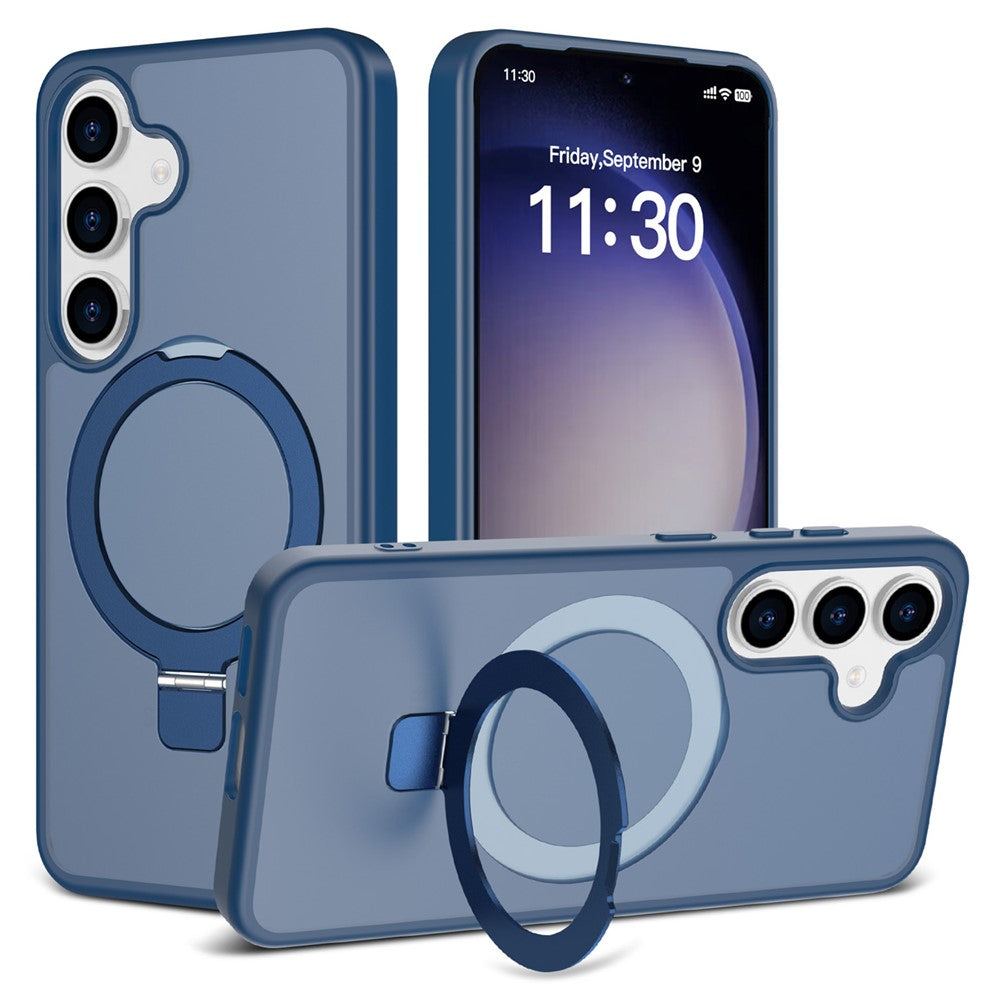 For Samsung Galaxy S25 / S24 Case Magnetic Kickstand PC + TPU Matte Finish Shockproof Phone Protective Cover