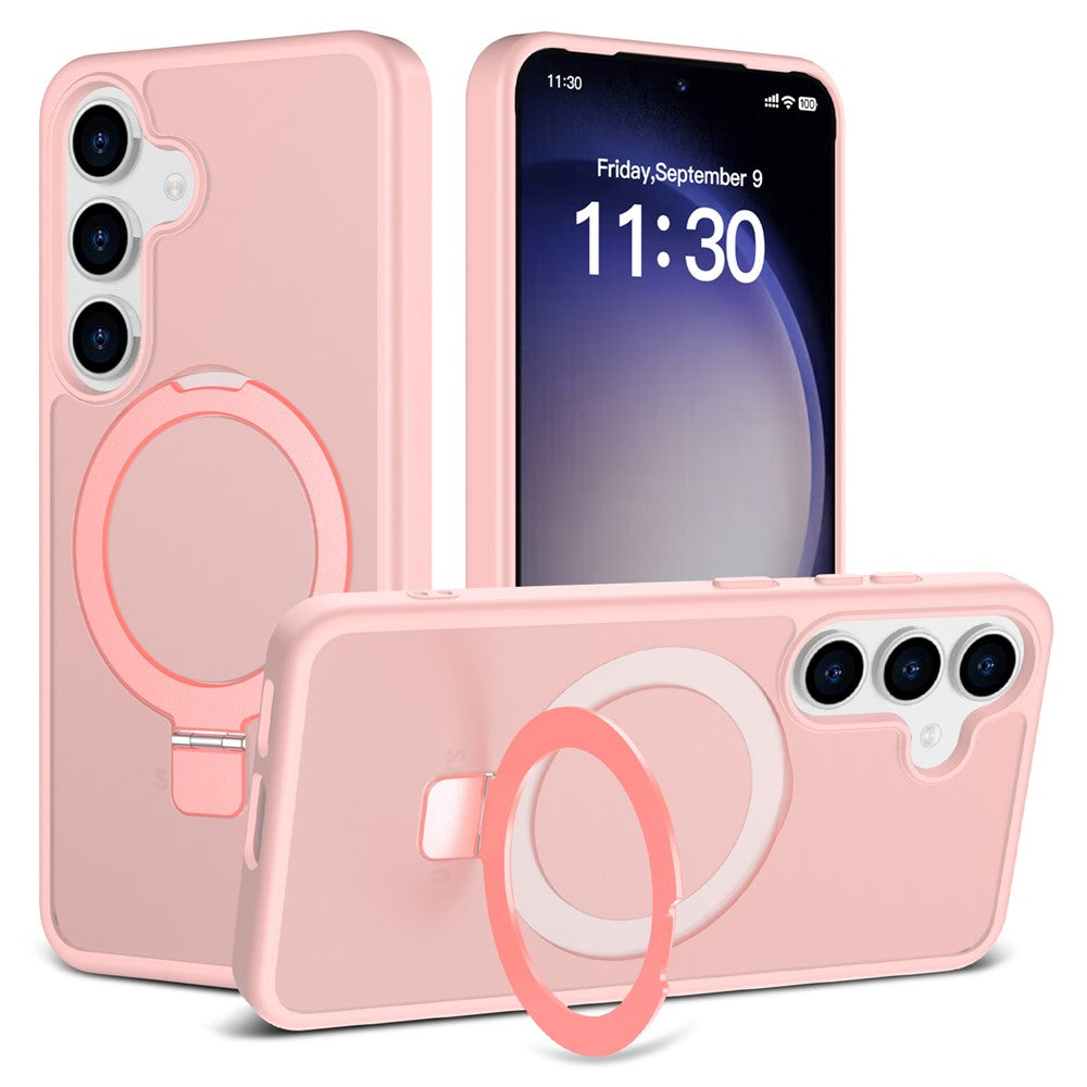 For Samsung Galaxy S25 / S24 Case Magnetic Kickstand PC + TPU Matte Finish Shockproof Phone Protective Cover